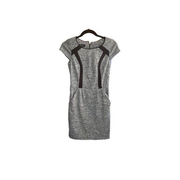 BCX women’s black and gray space styled cap sleeve dress size 1 - Picture 1 of 5